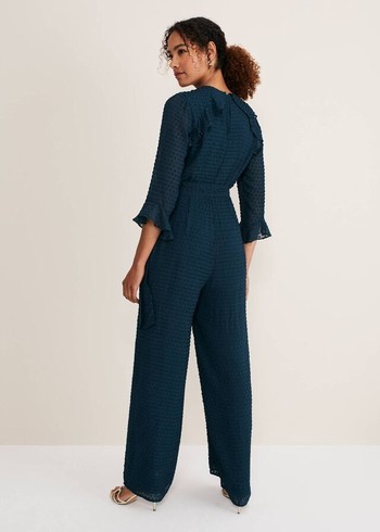 Phase Eight Hattie Wrap Wide Leg Jumpsuit Navy Australia | BI4206981